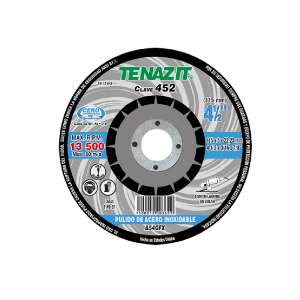452 Disco con centro deprimido para pulido de acero inoxidable 4-1/2"