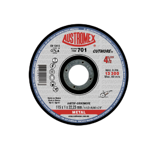701 Disco para corte de metal  4-1/2X3/64X7/8 "