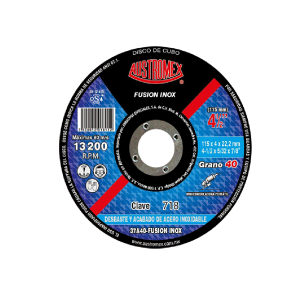 718 Disco con centro deprimido para desbaste de acero inoxidable grano 40 4-1/2"