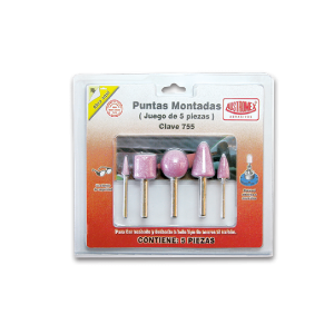 755 Juego de puntas montadas rosas JUEGO DE 5 PZAS.