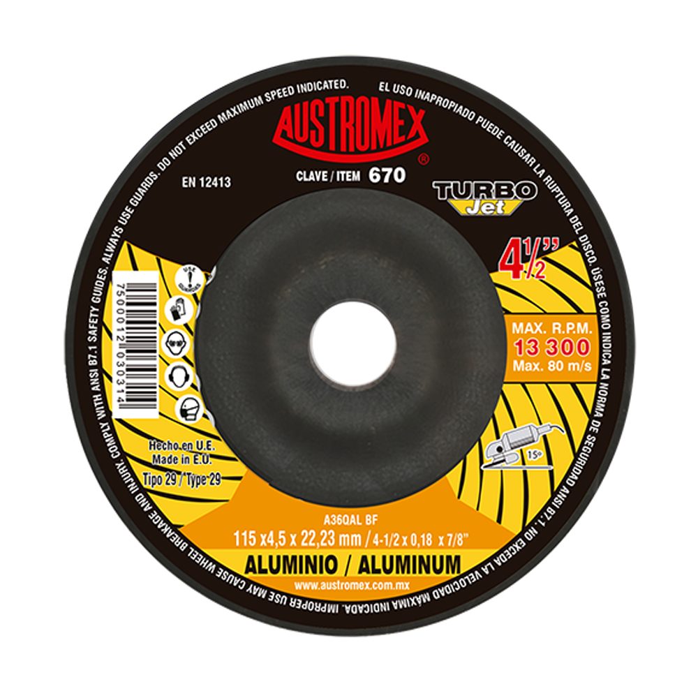 670 Disco para desbaste de aluminio Turbo Jet