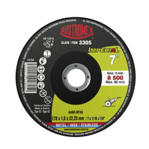 3305 Disco de corte 2 en 1 para acero al carbón y acero inoxidable de 178 x 1.6 x 22.23, IMPERIAL