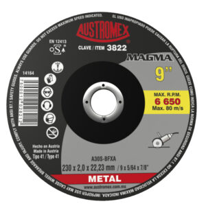 3822 Disco de corte para acero de 230 x 2.0 x 22.23, MAGMA