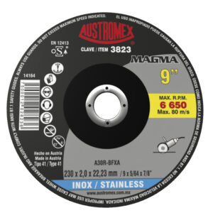 3823 Disco de corte para acero inoxidable de 230 x 2.0 x 22.23, MAGMA