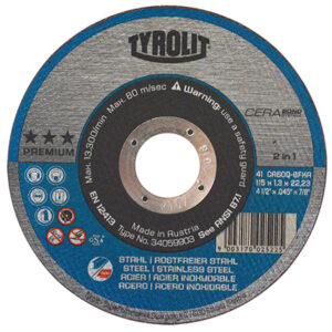 4252 Disco de corte Tyrolit Cerabond de 115 x 1.3 mm, 2 en 1