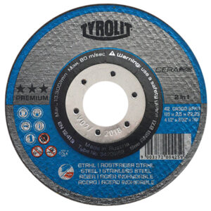 4270 Disco de corte Tyrolit Cerabond de 115 x 1.6 x 22.23 mm, 2 en 1